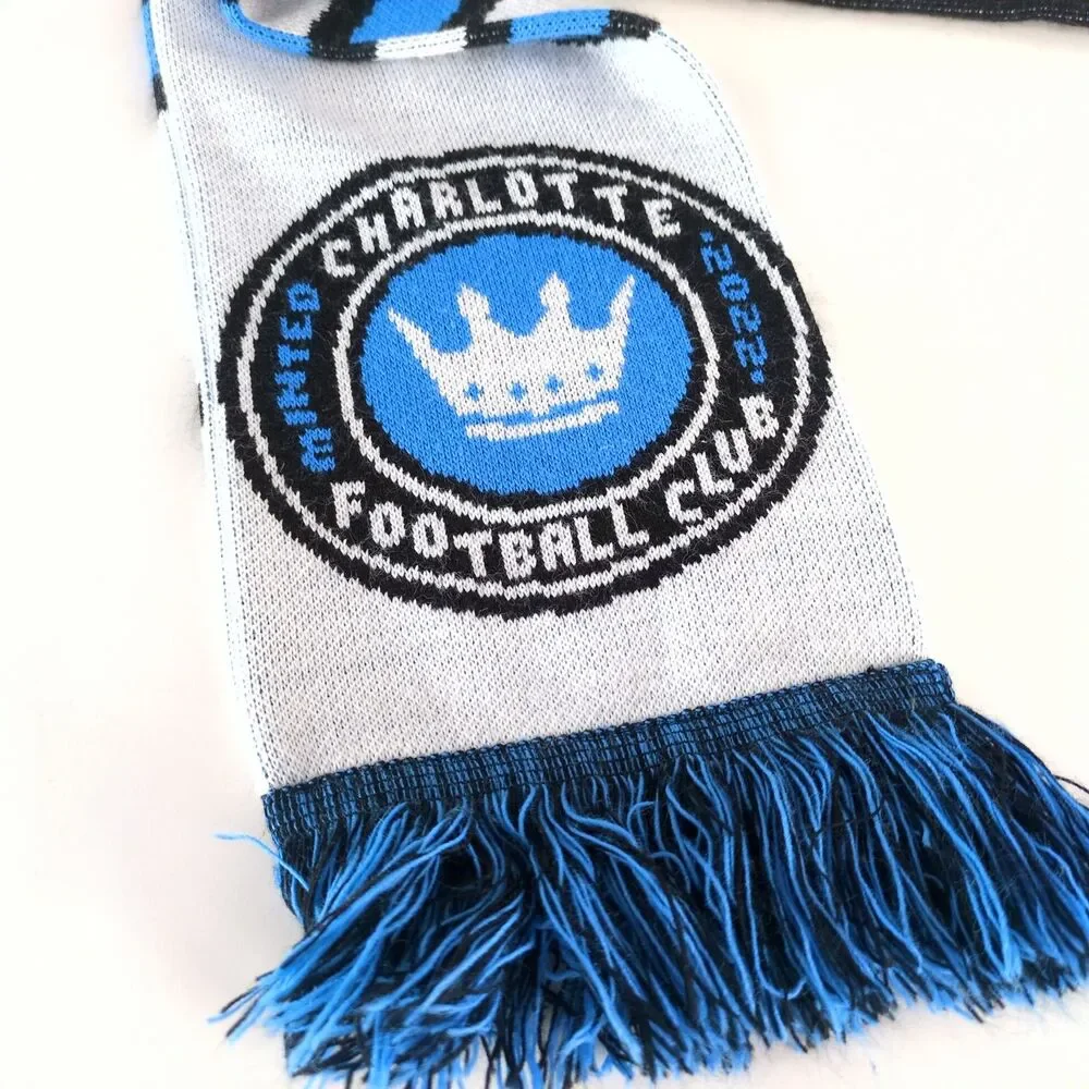 Charlotte‎ United Football Club Soccer Knit Fringe Scarf Ruffneck NC CLT FC